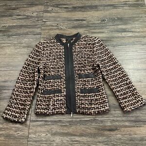 St John Tweed Full Zip Up Jacket Sz 14